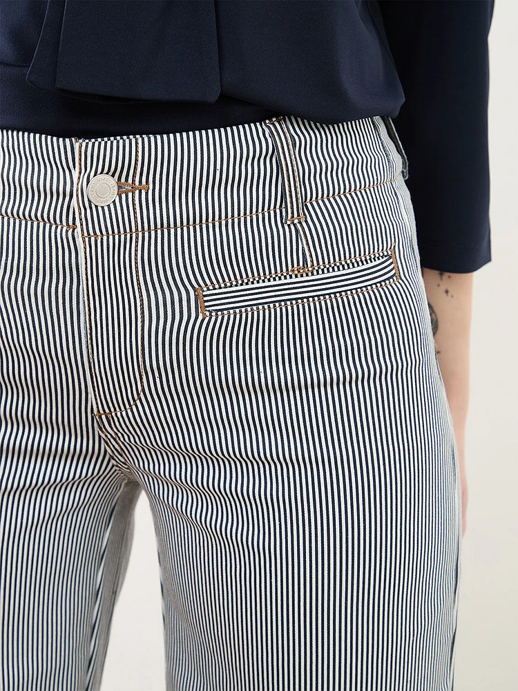 Haylie Wide Leg Stripe Jean