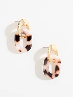 Tortoise and Gold 2-Tier Earrings