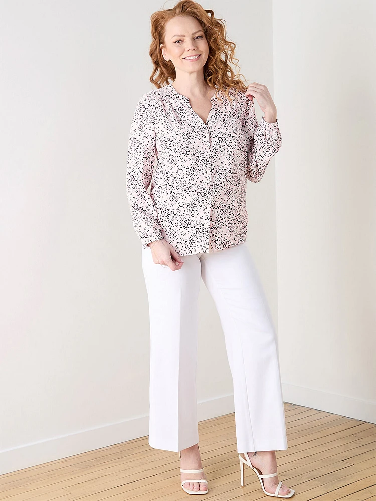 Petite Relaxed Fit Ruched Shoulder Blouse