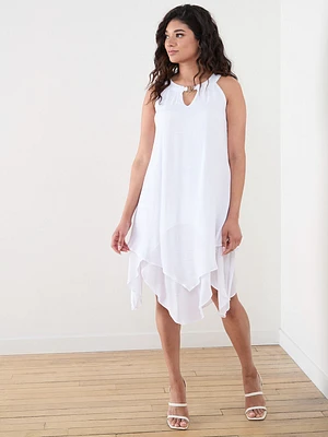 Petite Halter Neck Gauze Midi Dress