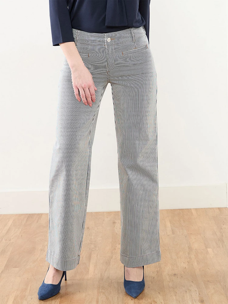 Haylie Wide Leg Stripe Jean