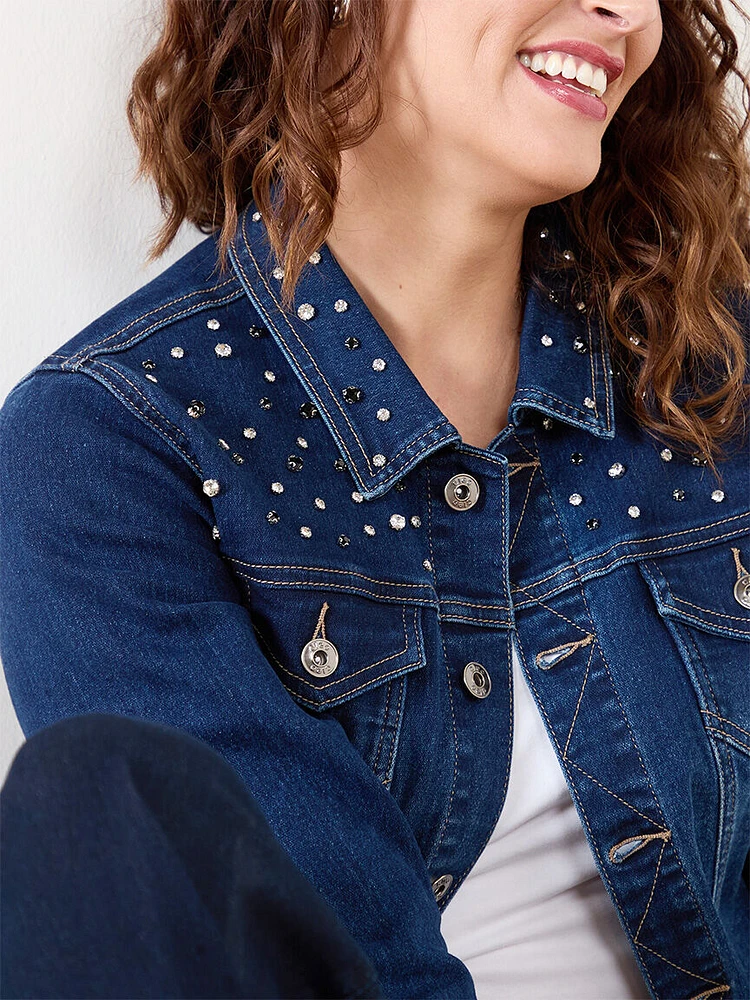 Rhinestone Denim Jacket