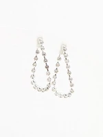 Silver Rhinestone Chain Earrings