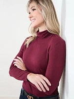 Petite Stretch Jersey Turtleneck Top