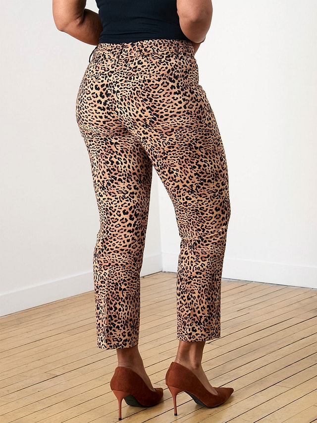 Leah Straight Ankle Pant Leopard Print