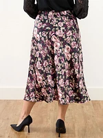 Petite Satin Midi Skirt