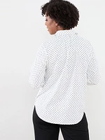 Petite Collared Button Front Shirt