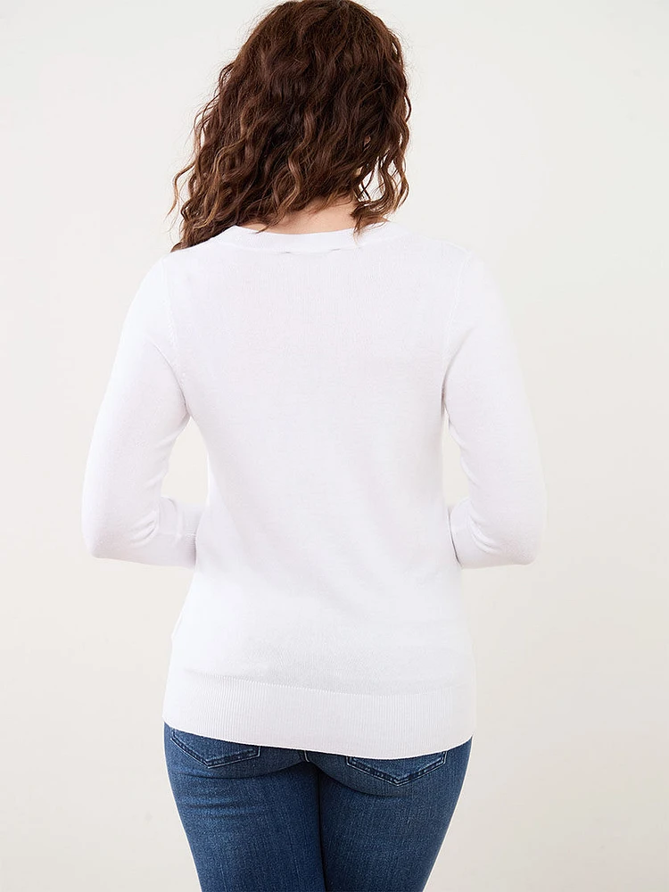 3/4 Sleeve Scoop Neck Sweater