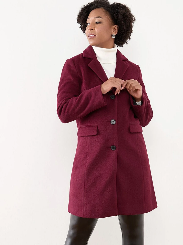 Petite Classic Faux Wool Coat