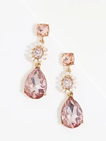 Pink Crystal Teardrop Earrings