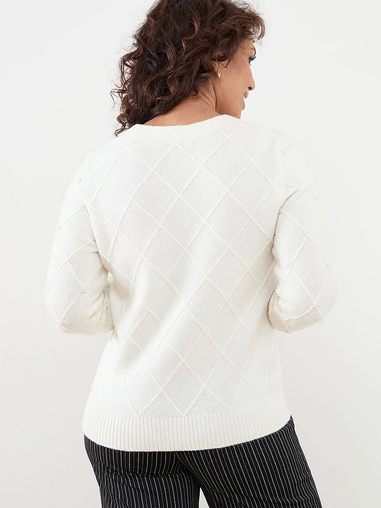 Petite Pearl Detail Sweater