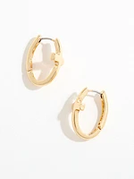 Gold Cross Hoop Earring