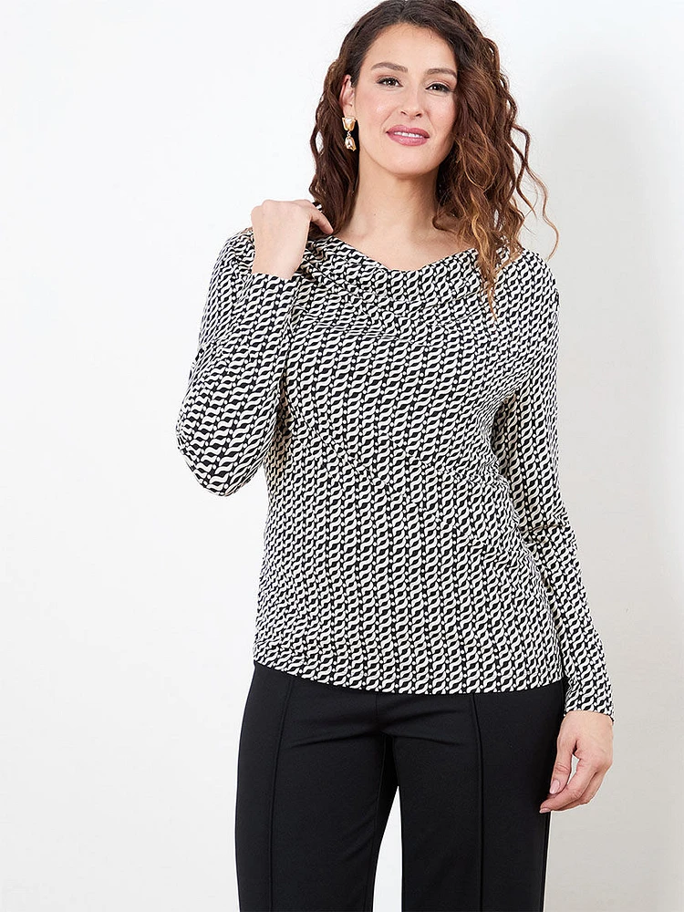 Long Sleeve Cowl Neck Top