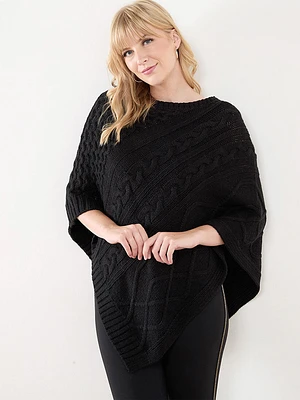 Cable Knit Poncho Sweater