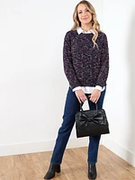 Speckle Cable Knit Pullover Sweater