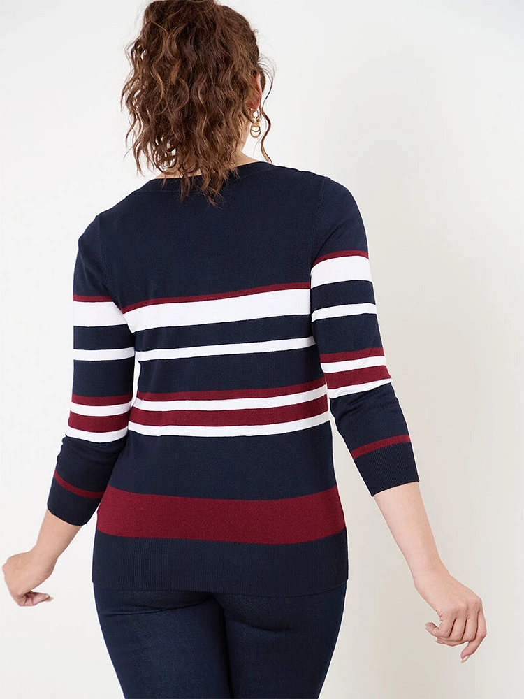 3/4 Sleeve Scoop Neck Sweater