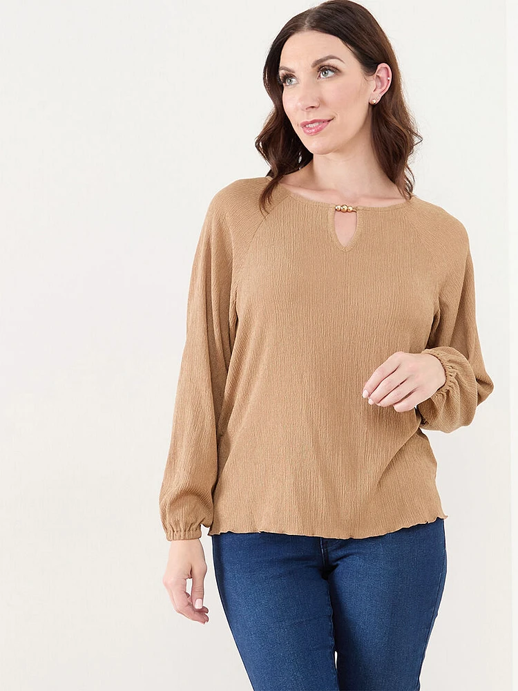 Long Sleeve Crinkle Top