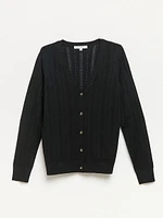 Long Sleeve Pointelle Cardigan