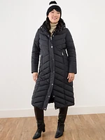 Vegan Down Button Front Coat