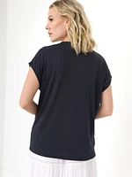 Petite Short Sleeve Scoop Neck T-Shirt