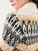 Fair Isle Shawl Collar Sweater