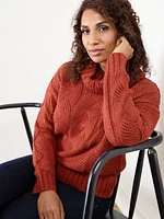 Petite Cable Knit Turtleneck Pullover