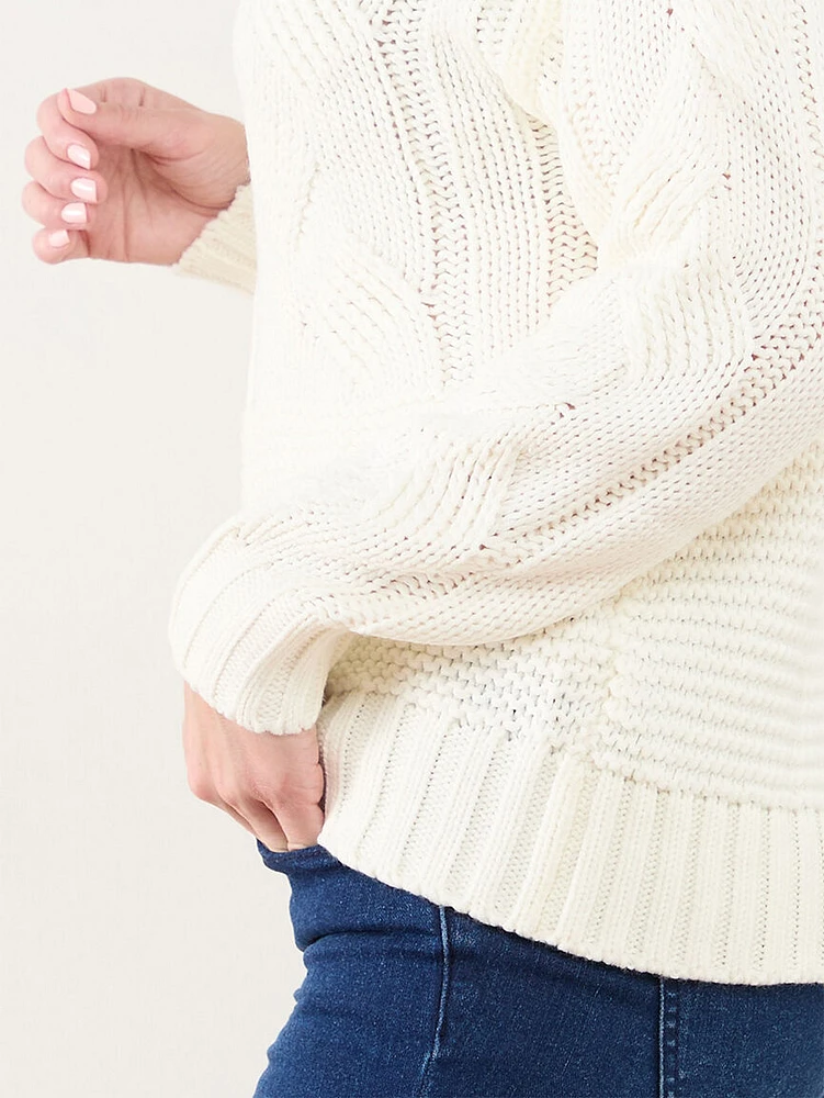 Cable Knit Turtleneck Pullover