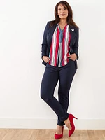 Petite Split Neck Blouse