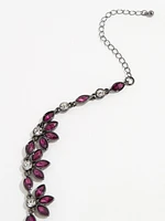 Short Necklace with Blackberry Crystals