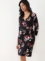 Petite Luxe Stretch Faux Wrap Dress