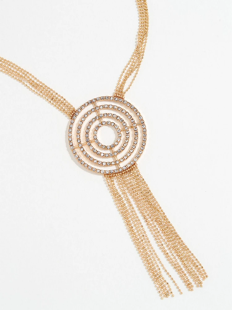 Gold Necklace with Pave Pendant