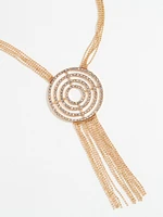 Gold Necklace with Pave Pendant