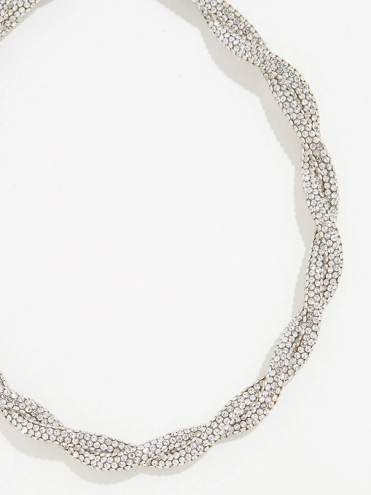 Silver Twisted Short Necklace