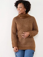 Petite Rib Knit Turtleneck Sweater