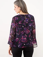 Bell Sleeve Chiffon Blouse