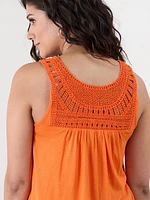 Petite Crochet Detail Relaxed Top