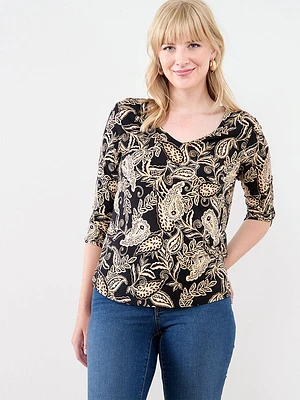 3/4 Sleeve Relaxed Fit Top