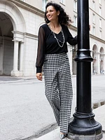 Tonia Houndstooth Wide Leg Pant