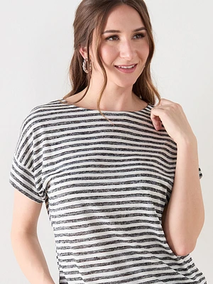 Short Sleeve Yarn Dye Stripe Tee