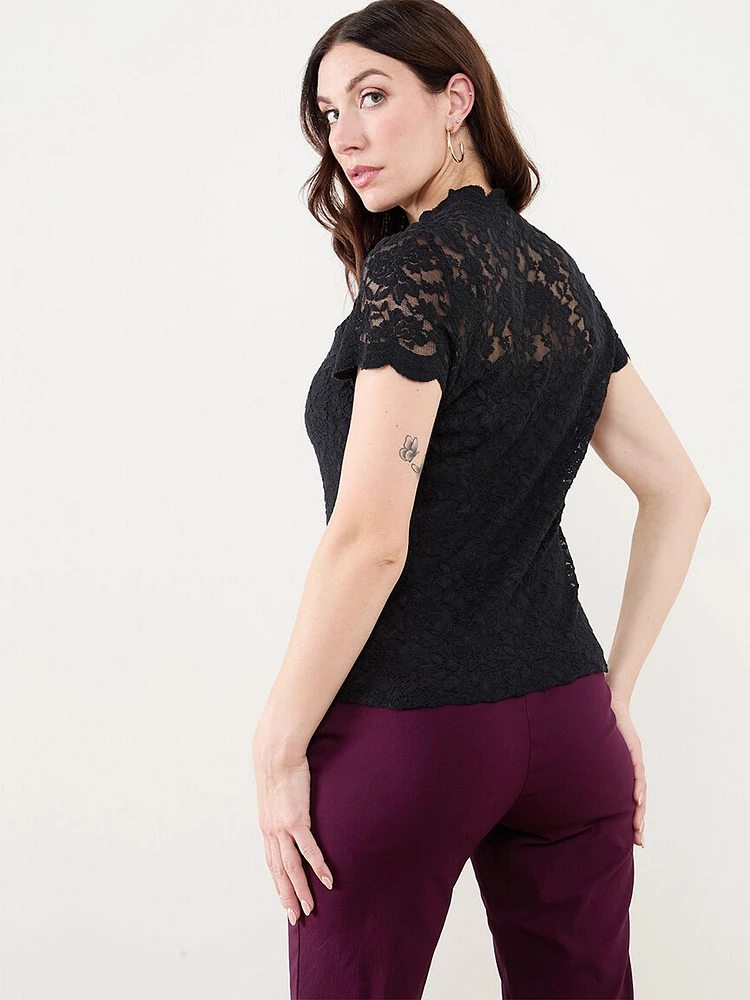 Short Sleeve Lace Top