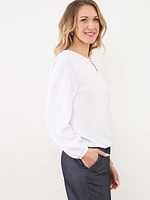 Bubble Hem Keyhole Top