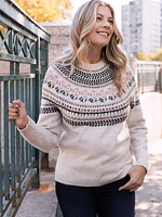 FairIsle Crew Neck Pullover Sweater