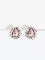 Soft Pink Teardrop Crystal Earrings