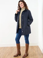 Vegan Down Parka with Removable Hood