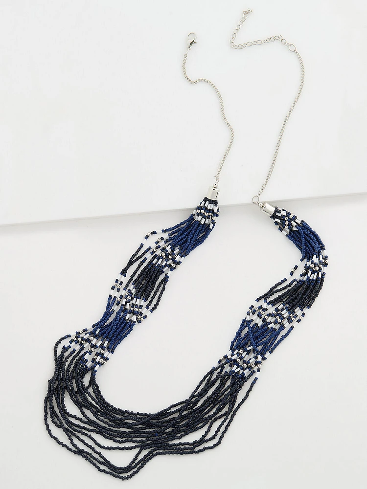 Sea Bead Long Multi Layer Necklace