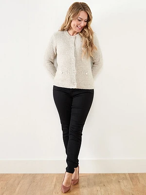 Petite Button-Front Cardigan