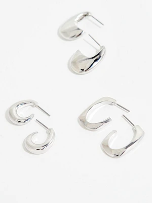 Small Silver Hoop Earrings 3-Pack