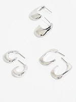 Small Silver Hoop Earrings 3-Pack