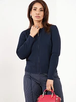 Petite Zip Front Cardigan Sweater