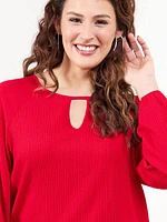 Bubble Hem Keyhole Top